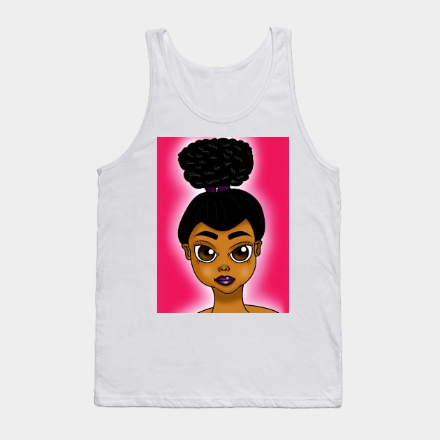 Brown skin girl digital art Tank Top by Spinkly Creations 